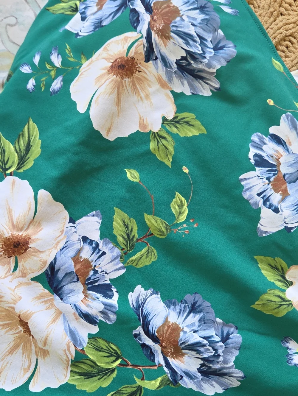 Land's End Island Emerald Petunia Floral Side-Tie Wrap One Piece Swimsuit - 16W